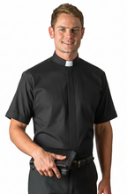 Load image into Gallery viewer, Omega 4000 Black Pure Cotton SS Tab Shirt