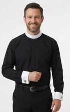 Load image into Gallery viewer, mds 8800 LS Black NB Shirt w White French Cuffs