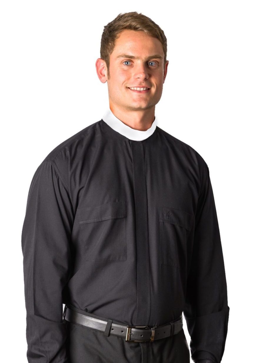 mds 8000 LS Black NB Shirt/Collar and free buttons #8000/Package