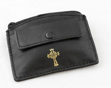 Load image into Gallery viewer, 9505 - Real Leather 2 Pocket Rosary/Coin Case