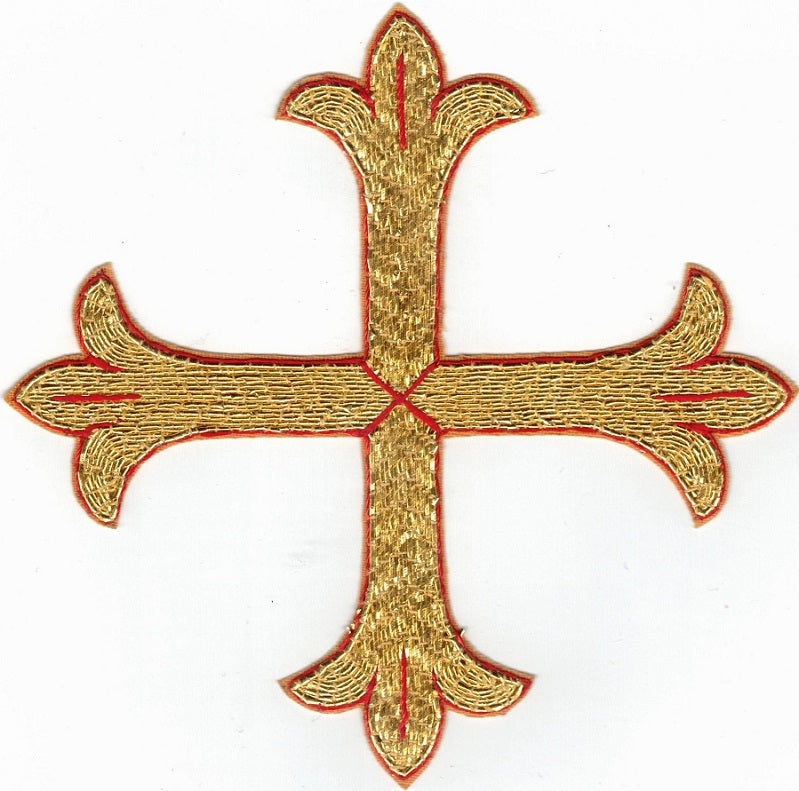 M100- Greek Cross- Hand embroidered applique