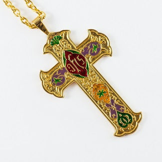 Gold plated inlaid Pectoral Cross/chain (#Pect1224)