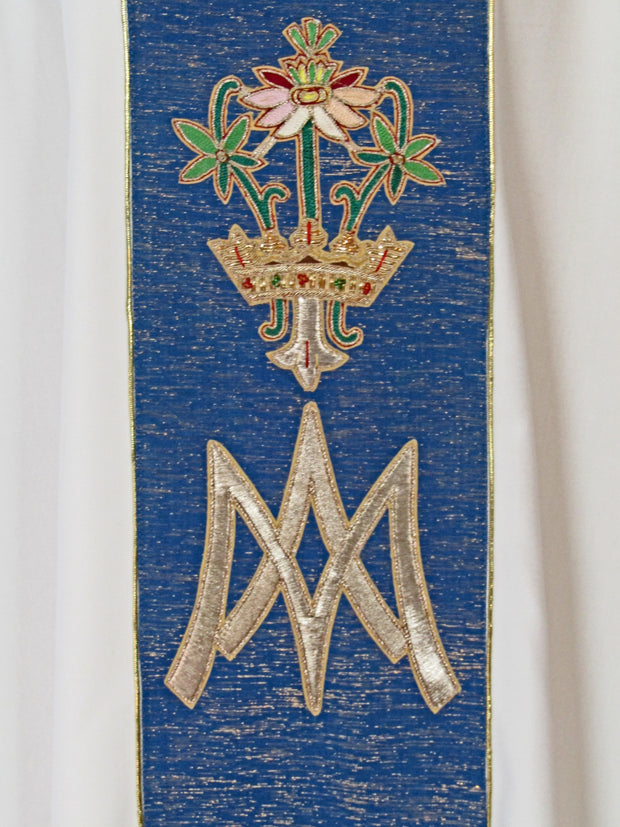 mds 420BM- Hand embroidered Marian Chasuble.