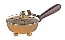 Load image into Gallery viewer, #452 Brass Incense Burner with wooden handle
