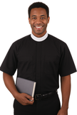 mds 7000 Black SS Neckband Full Collar Shirt