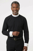 mds 8800 LS Black NB Shirt w White French Cuffs