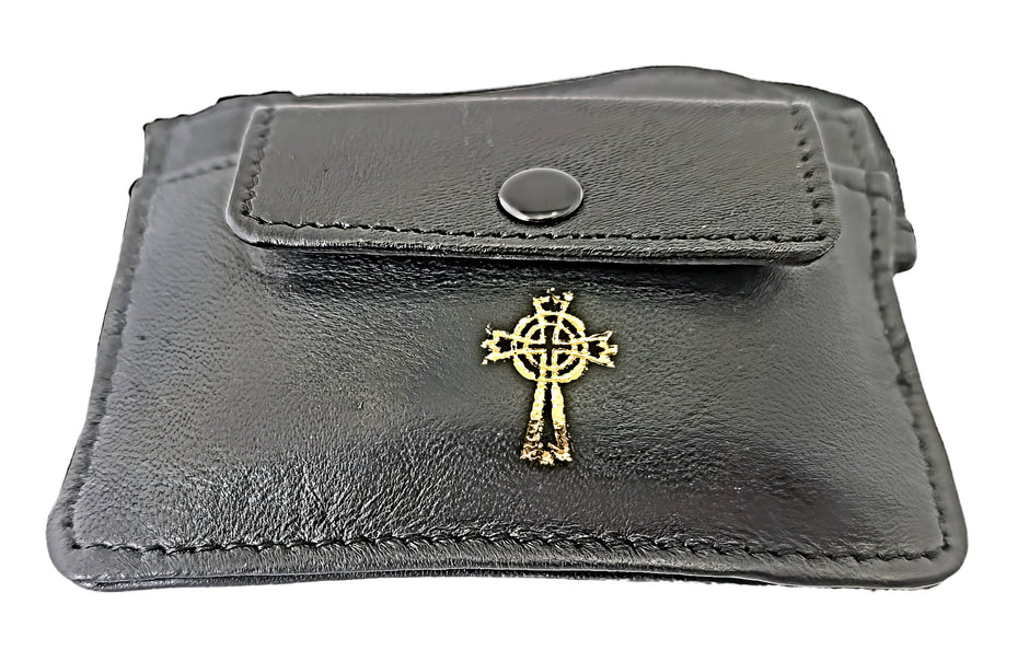 9505 - Real Leather 2 Pocket Rosary/Coin Case
