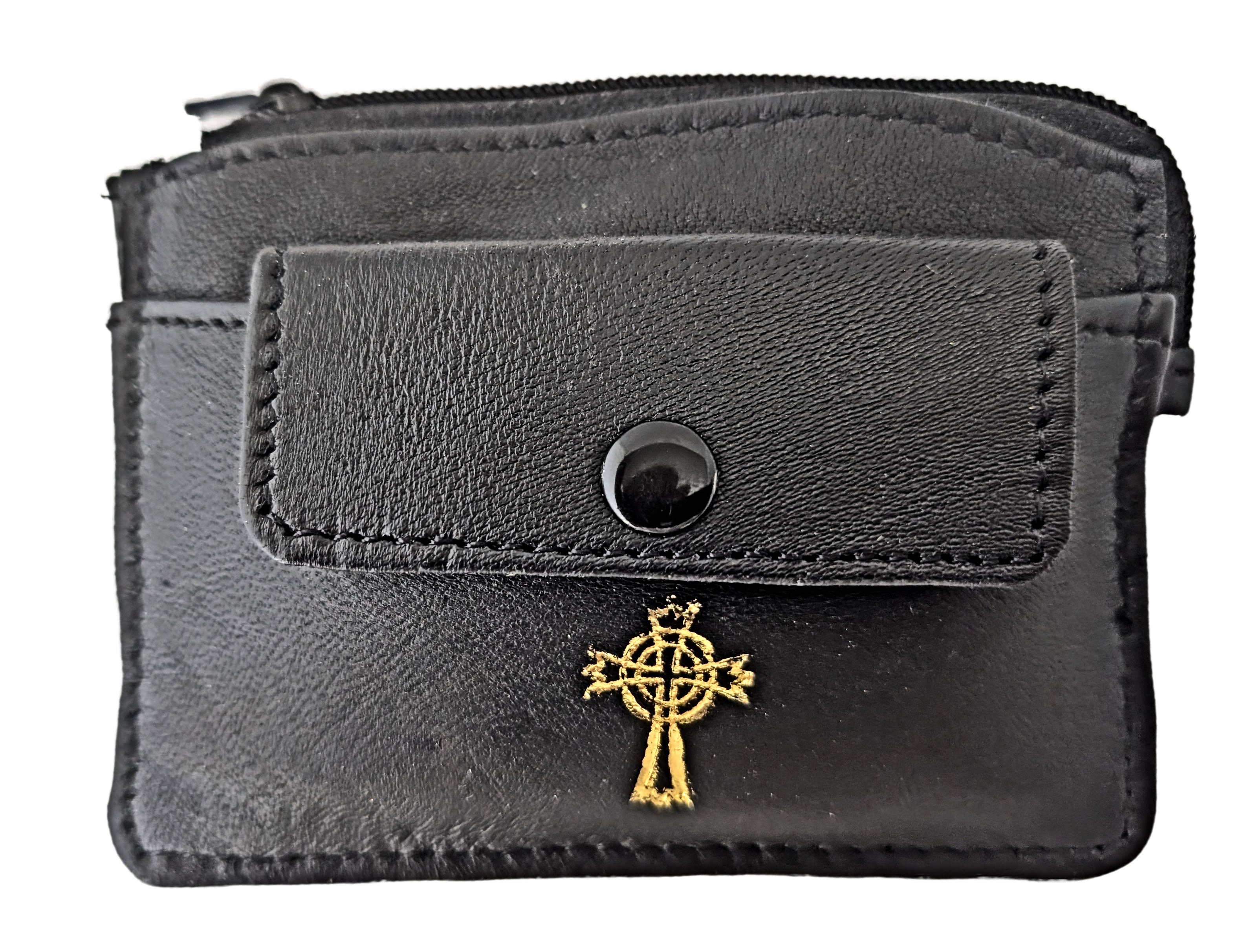 9505 - Real Leather 2 Pocket Rosary/Coin Case