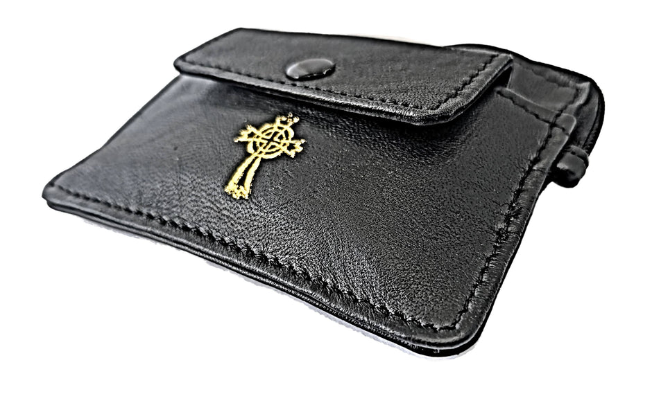 9505 - Real Leather 2 Pocket Rosary/Coin Case