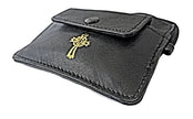 9505 - Real Leather 2 Pocket Rosary/Coin Case