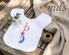 Bap2- Chi-Ro Embroidered Bib on Cotton