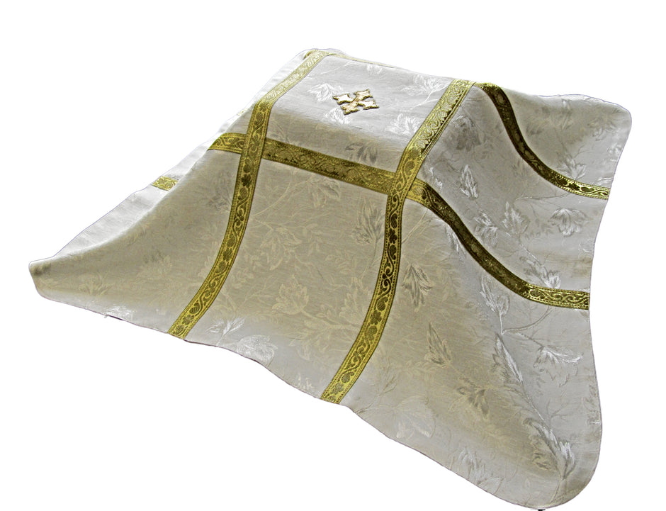 mds - Jacquard Fabric/handembroidered cross urn cover. #mds100 urn cvr