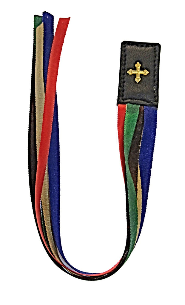 mds#LBK100 - Real leather and brass cross bookmark