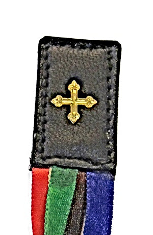 mds#LBK100 - Real leather and brass cross bookmark