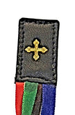 mds#LBK100 - Real leather and brass cross bookmark