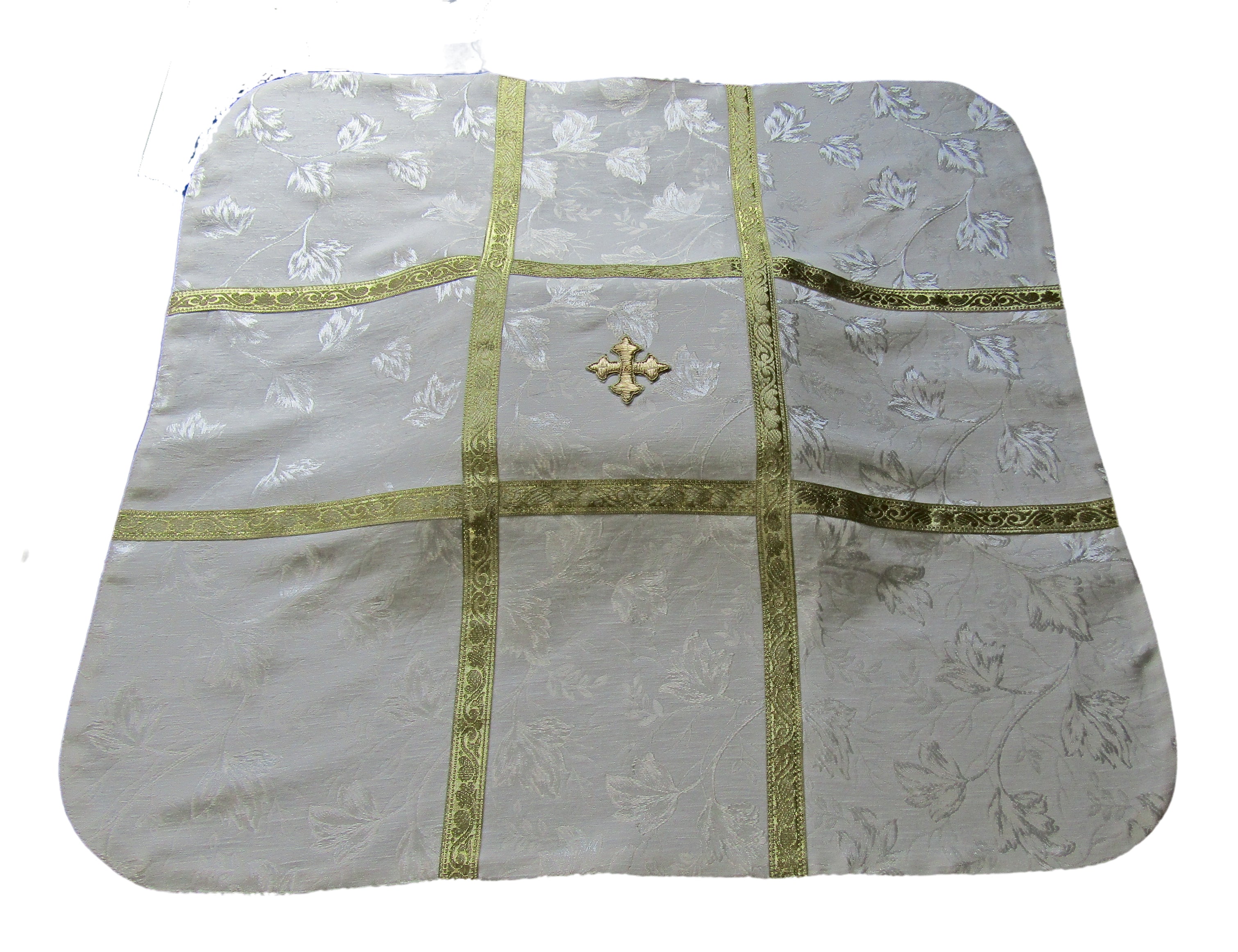 mds - Jacquard Fabric/handembroidered cross urn cover. #mds100 urn cvr