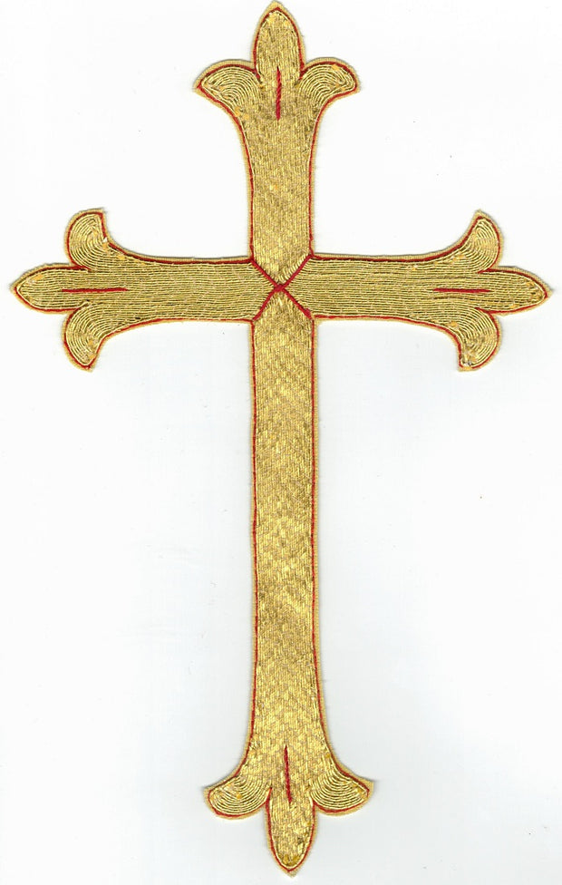 M108- Latin Cross Hand embroidered applique