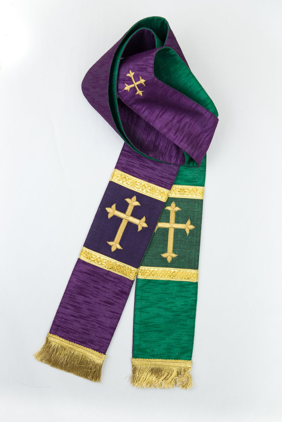 mds Raw Silk look Reversible Stole #17650