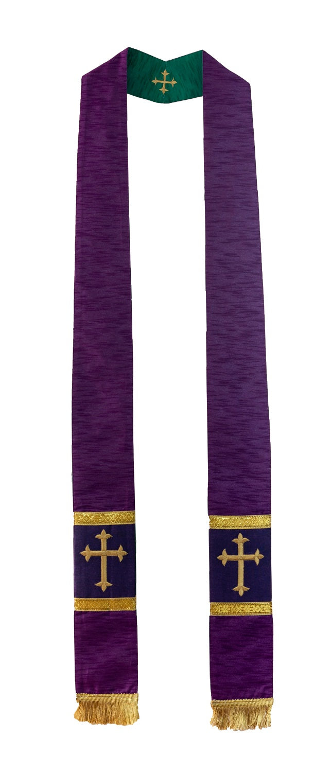 mds Raw Silk look Reversible Stole #17650