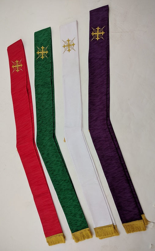 #17660  Cross and Rays Stole- Art Silk
