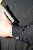 mds 8000 LS Black NB Shirt/Collar and free buttons #8000/Package
