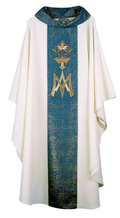 mds 420BM- Hand embroidered Marian Chasuble.