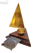 Pyramid Brass incense burner with incense. #Icn Pyr