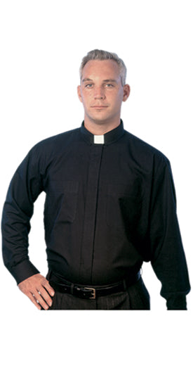 mds Omega 100% Cotton-  5000  LS Black Tab Shirt