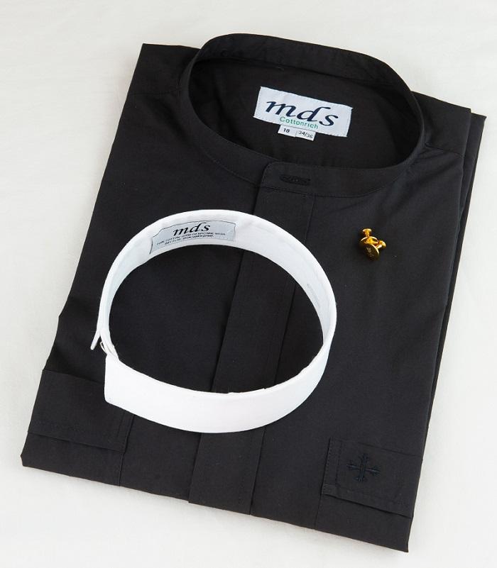 mds 8000 LS Black NB Shirt/Collar and free buttons #8000/Package