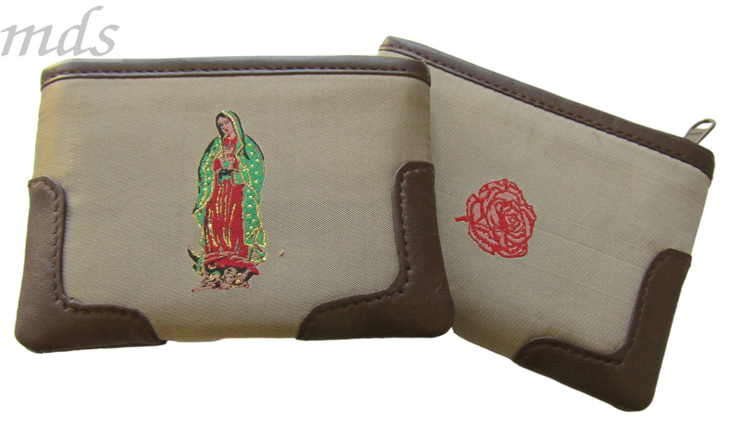 Tapestry/leather trimmed Guadalupe/Rose case.  mds#822/Tap