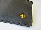 mds#9501/BC  Sheepskin leather brass cross rosary case.