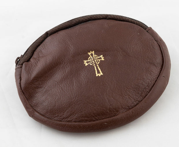 9502 Oval Real Leather Rosary Case