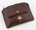 9505 - Real Leather 2 Pocket Rosary/Coin Case