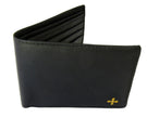 mds#9550/BC. Brass cross on a leather wallet.