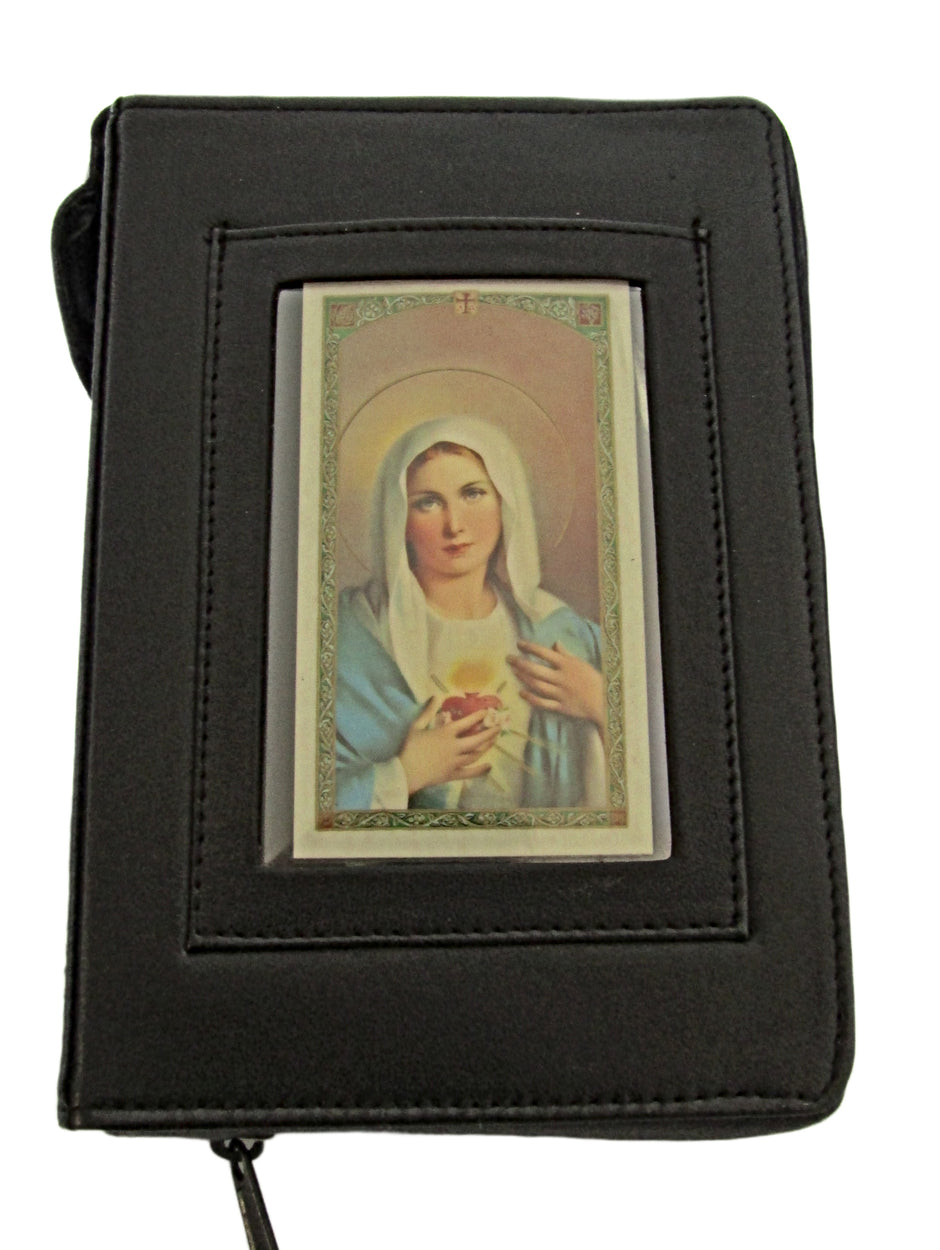 mds 9777W Window Missal Cover - Real Leather =+ FREE HOLY CARD
