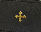 mds#9501/BC  Sheepskin leather brass cross rosary case.