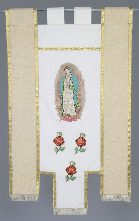 mds Hand embroidered Guadalupe Banner.