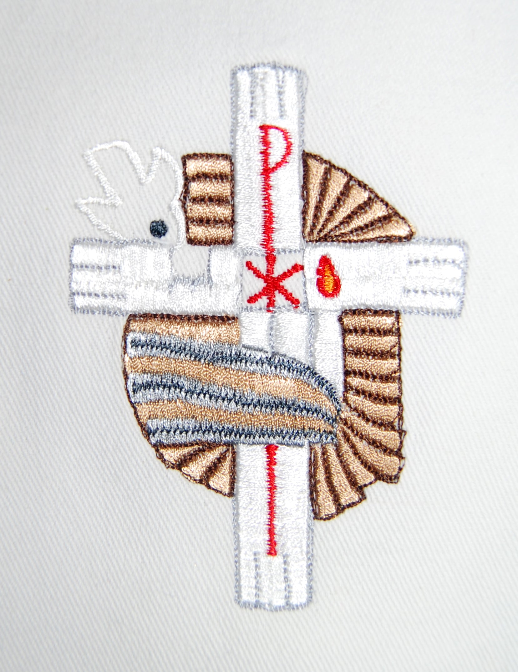 mds F Bib-embroidered baptismal bib (Ponch style)