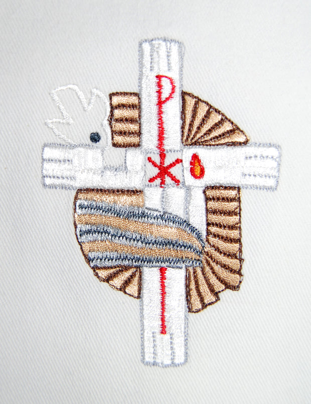 mds F Bib-embroidered baptismal bib (Ponch style)