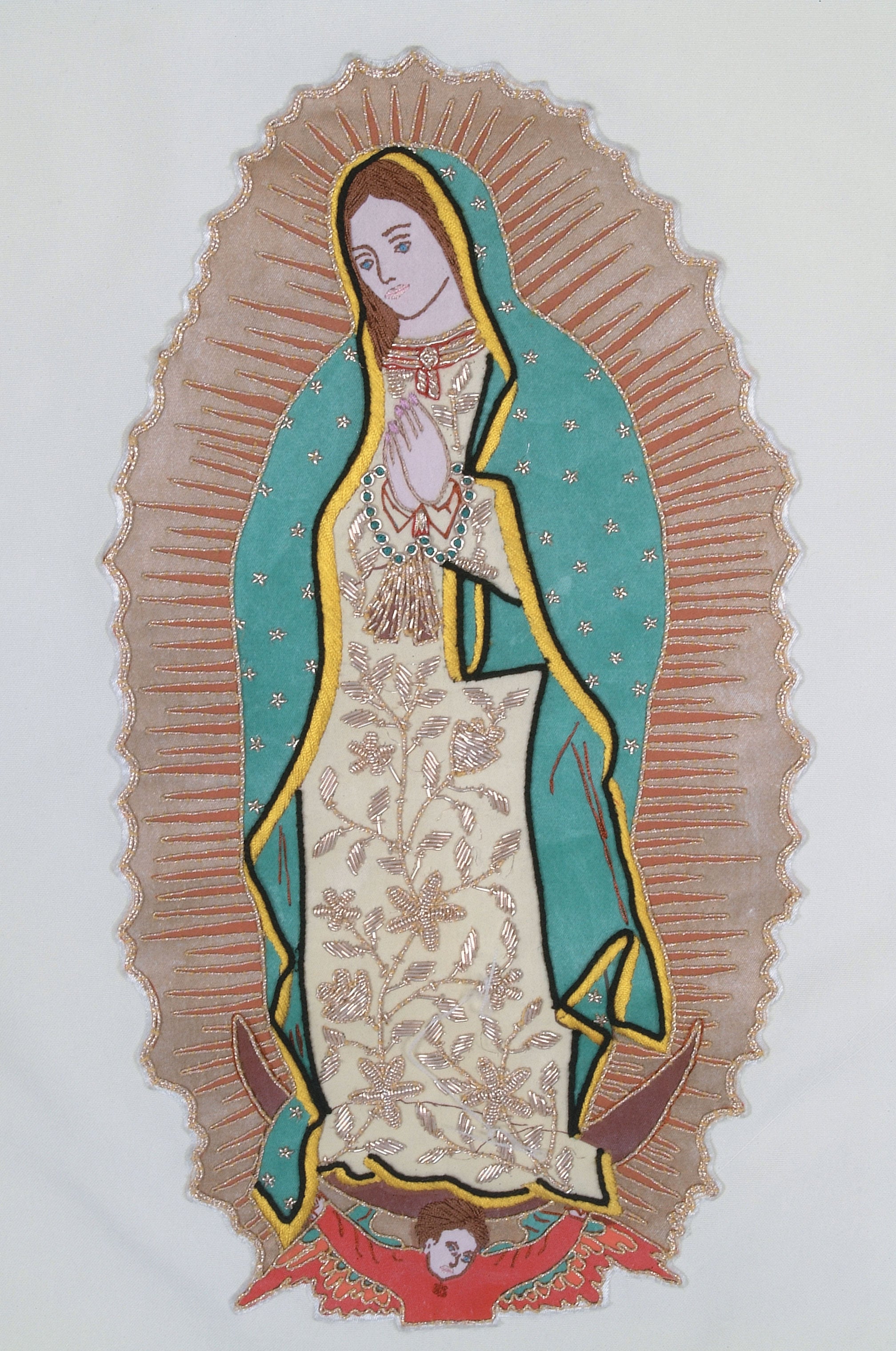 mds Hand embroidered Guadalupe Banner.