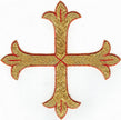 M100- Greek Cross- Hand embroidered applique