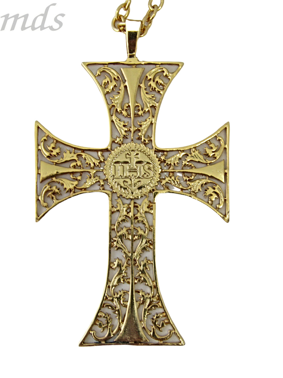 mds#6 Antique design pectoral cross + chain.