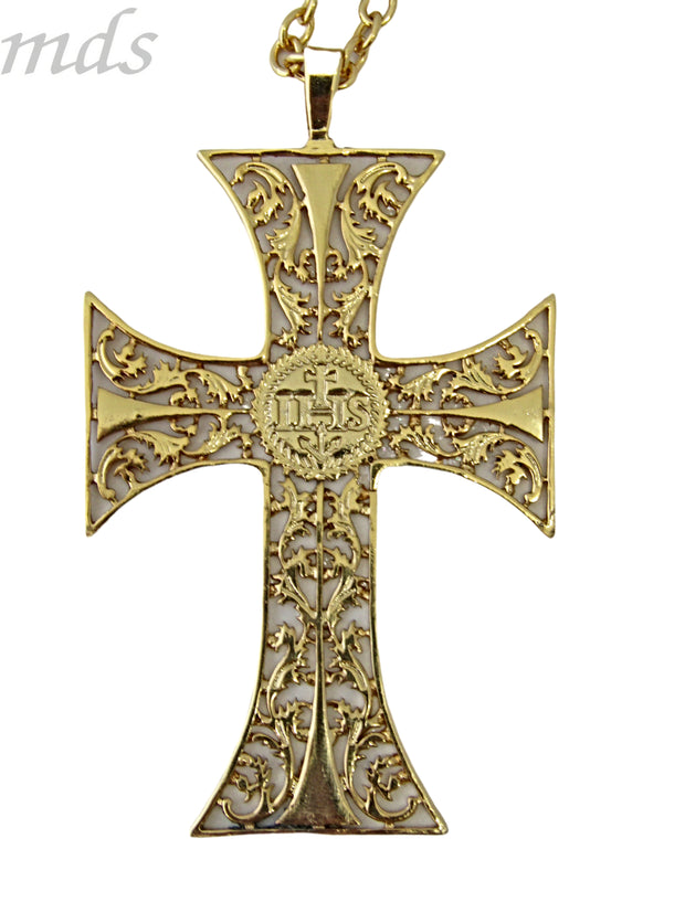 mds#6 Antique design pectoral cross + chain.