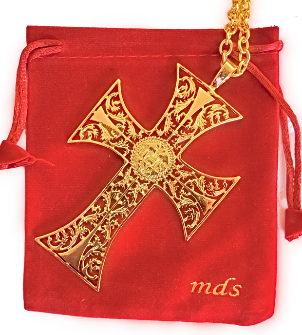 mds#6 Antique design pectoral cross + chain.