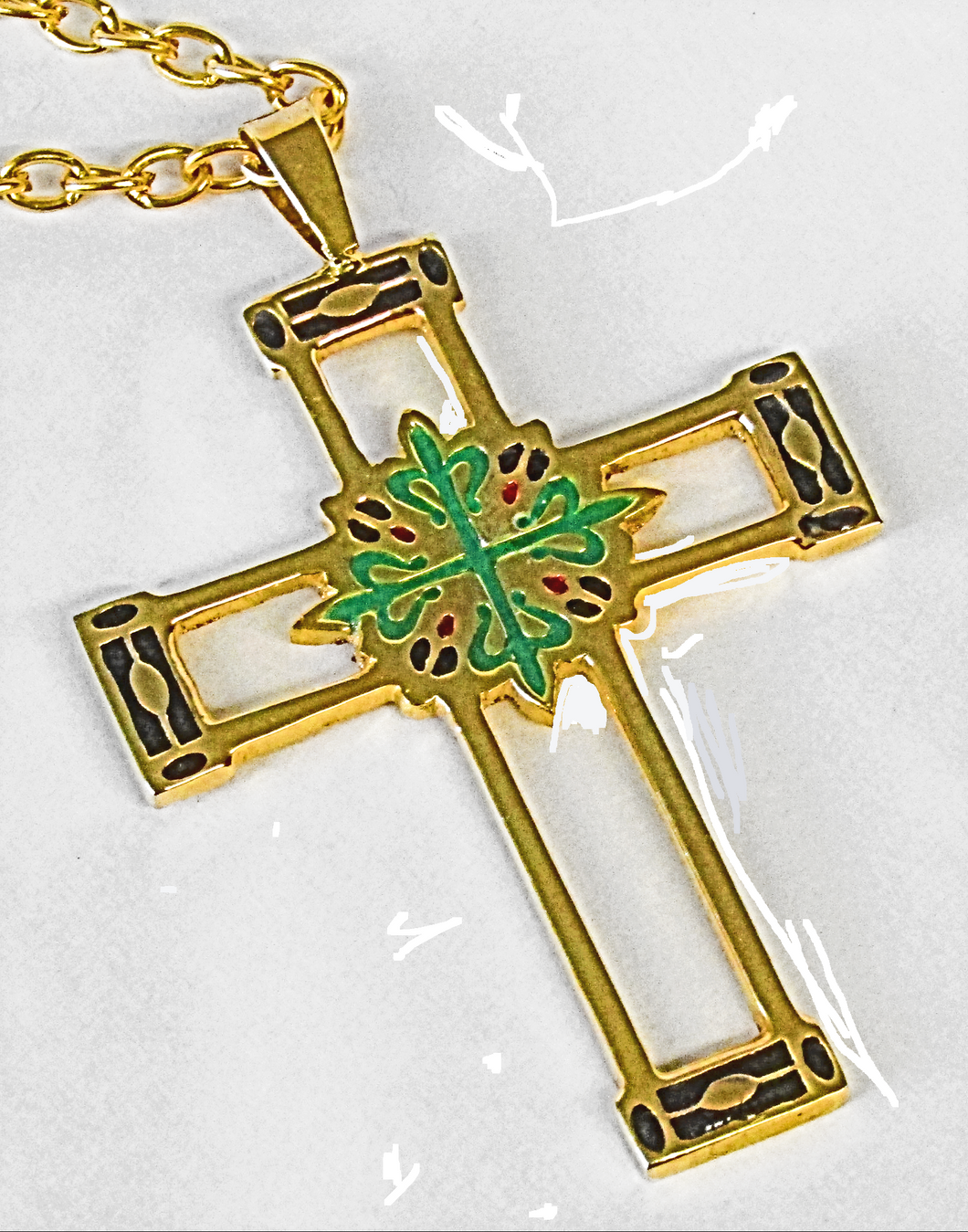 mds Pect #6 -Gold Plated inlay cross