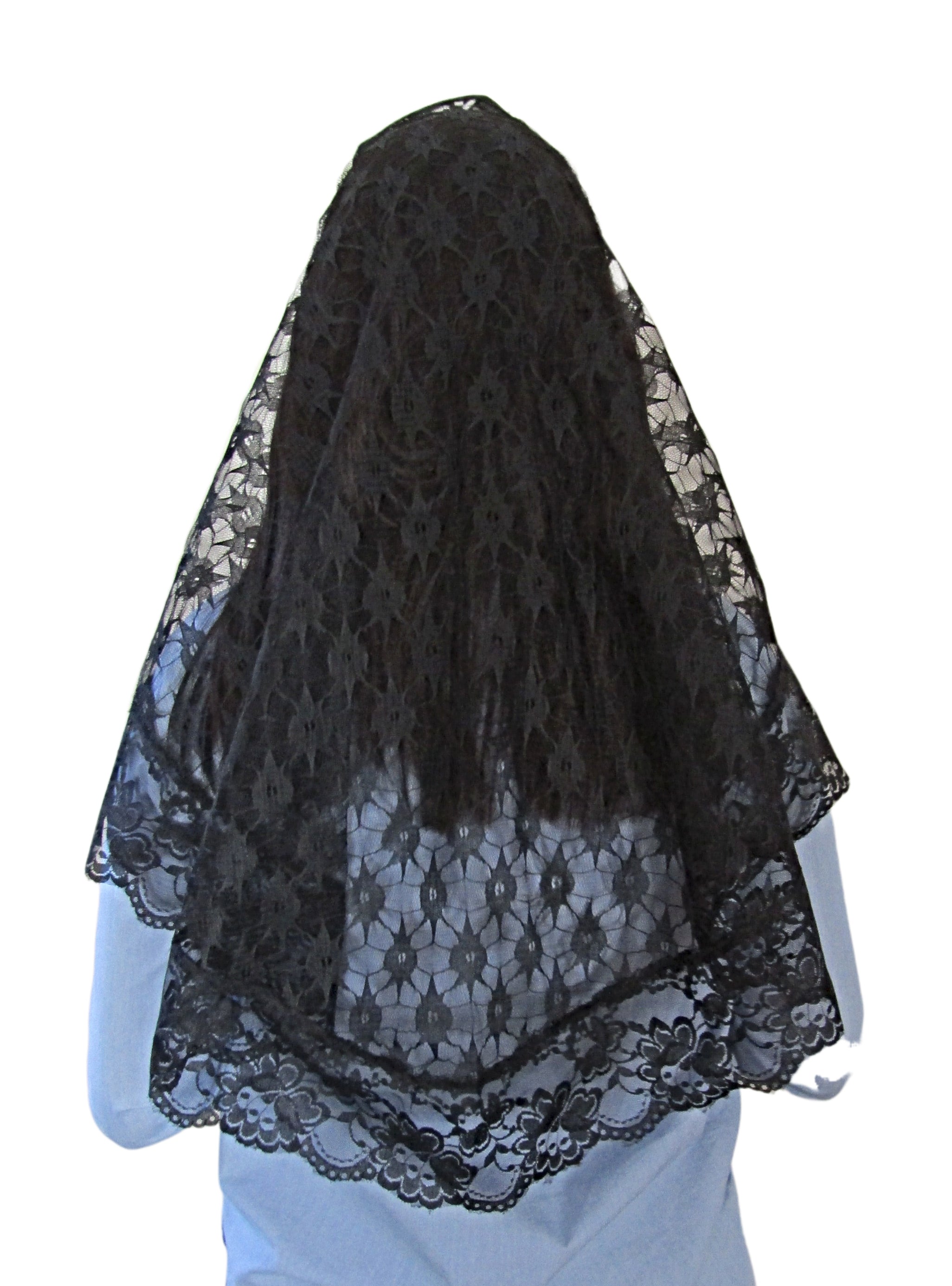 mds - Lace with lace trimmed mantilla #2100