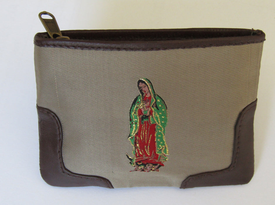 Tapestry/leather trimmed Guadalupe/Rose case.  mds#822/Tap