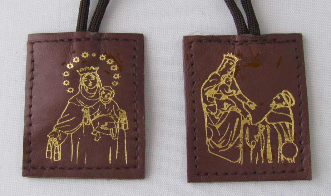 Our Lady of Mt. Carmel Leather Scapular