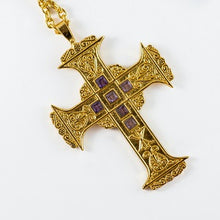 Load image into Gallery viewer, Gold Plated Antique Design Pectoral Cross with chain (#Pect2)
